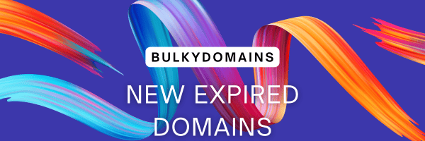 A banner announcing new expired domains for BulkyDomains.